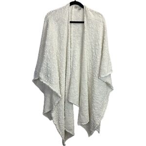 Chico’s Open Front Shawl White and Metallic Silver Women’s OS